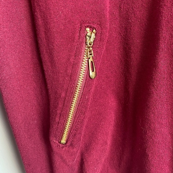 Suzy Shier Burgundy‎ Long Sleeve Crew Neck Tunic Sweater Top Size Large Women's - Picture 3 of 12